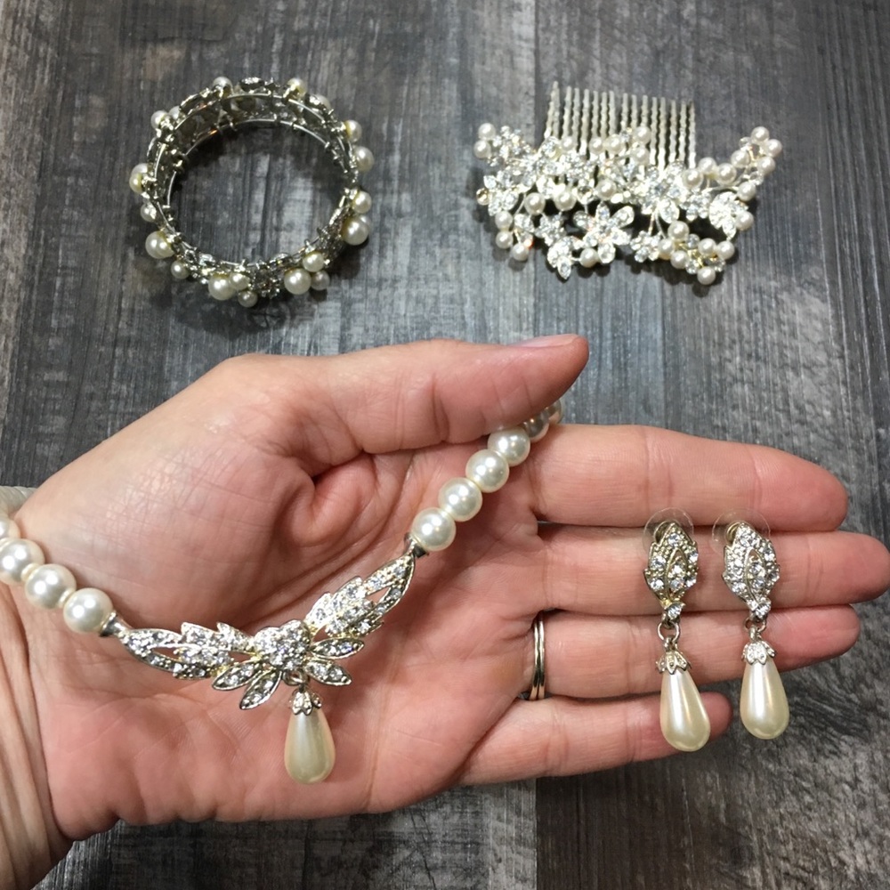 Antique Fashion Jewelry Set, Pearl Fashion Jewelry